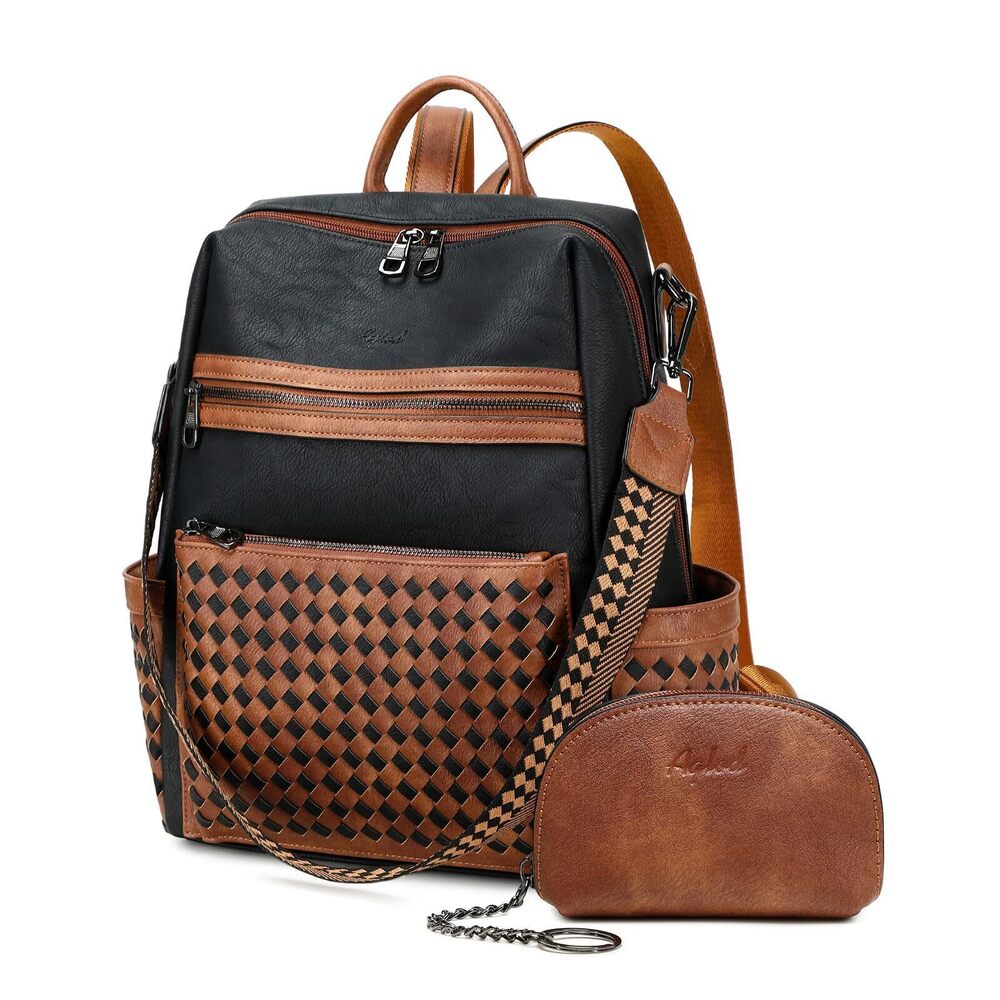8409 Leather Backpack Purse Designer Shoulder Bag Fashion Faux Work Travel